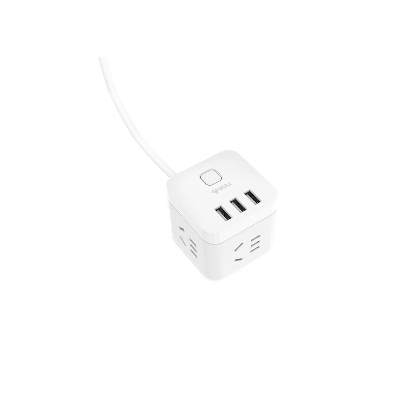 公牛（BULL) 魔方智能USB插座 插线板/插排/排插/接线板/拖线板 GN-U303U 白色魔方USB插座全长1.5米