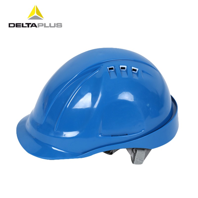 代尔塔 DELTAPLUS 102106 ABS安全帽透气织衬旋钮含下颚带 防砸透气 1顶 蓝色