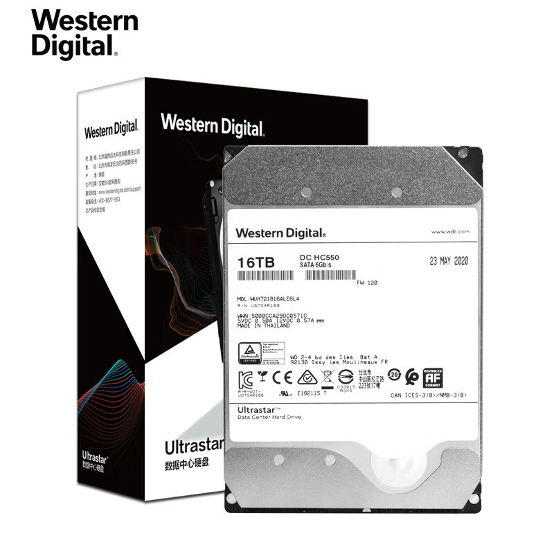 西部数据(Western Digital) 16TB HC550 SATA6Gb/s 72