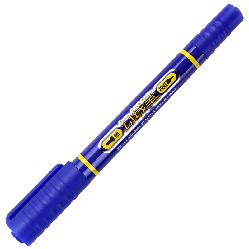 宝克（BAOKE）MP2906 小双头水性速干勾线笔 美术绘画勾线用笔 蓝色 12支/盒【2盒装】
