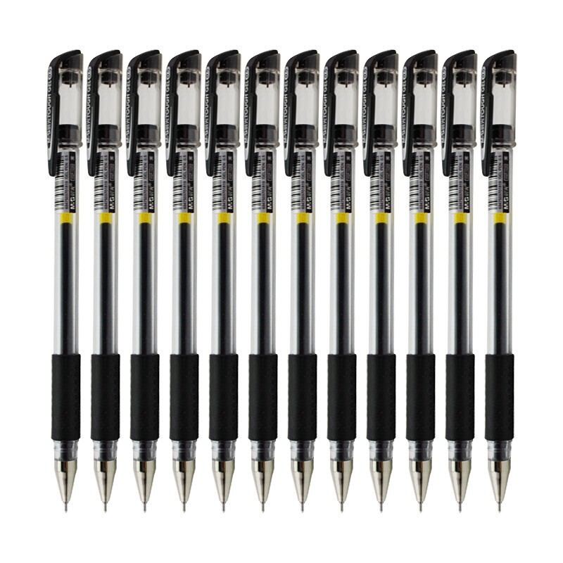 晨光（M&G）中性笔卡装组合0.5mm套装签字笔水笔办公用品VGP1220A+X（黑色12支笔+黑色12支替芯）