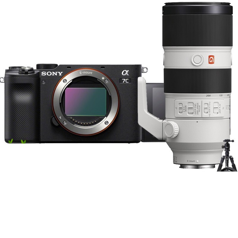 索尼（SONY）Alpha 7C/A7c/a7c全画幅微单数码相机 实时眼部对焦 FE 70-200mm F2.8 G大师镜头 黑色 套餐三