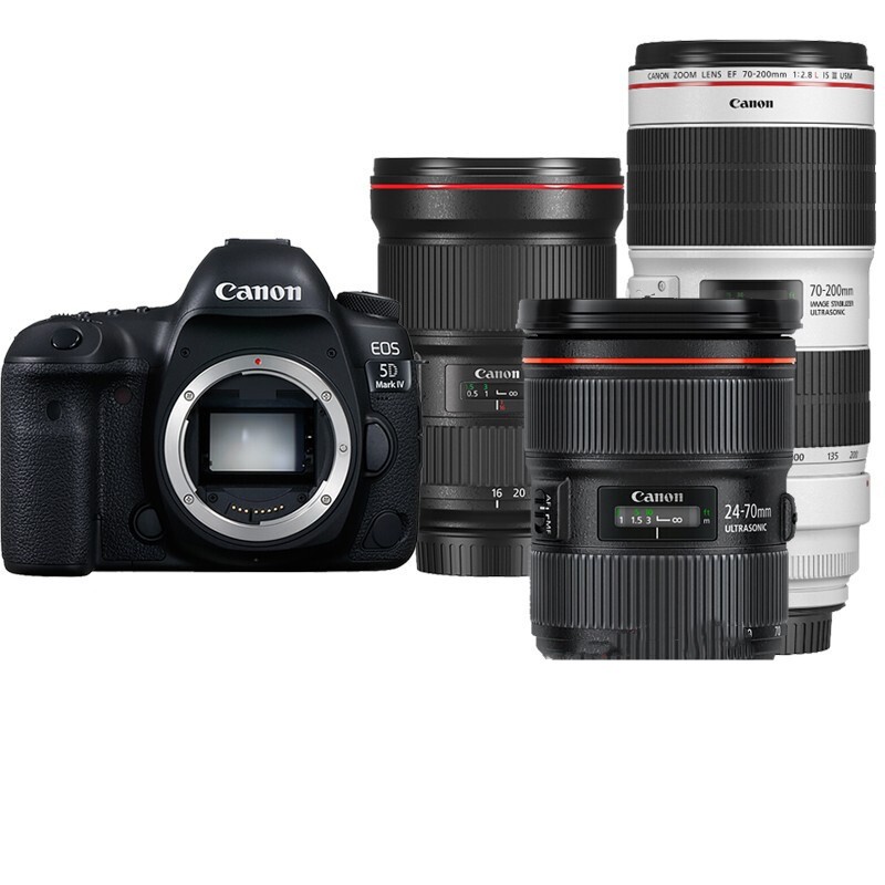 佳能（Canon） EOS 5D Mark IV/5D4全画幅单反相机 EOS 5D IV EF16-35+24-70+70-200三镜头套装 套餐二