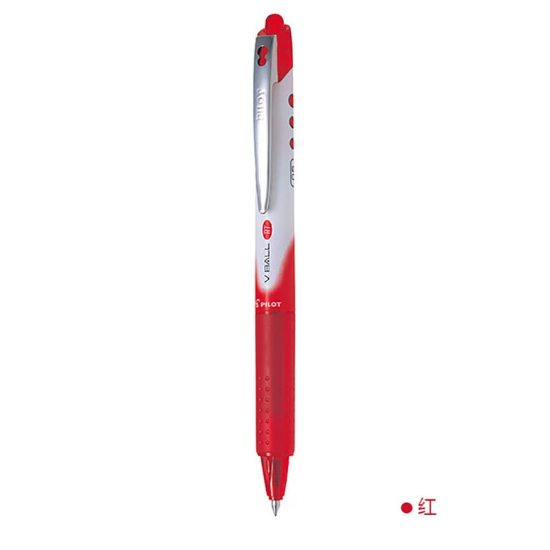 百乐(PILOT)按动中性笔子弹头签字笔防滑签字笔红0.7BLRT-VB7-R单盒装（12支）