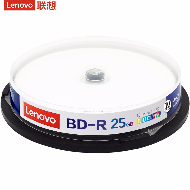 联想（Lenovo）BD-R 蓝光空白光盘/刻录盘 6-12速25GB 档案系列 桶装10