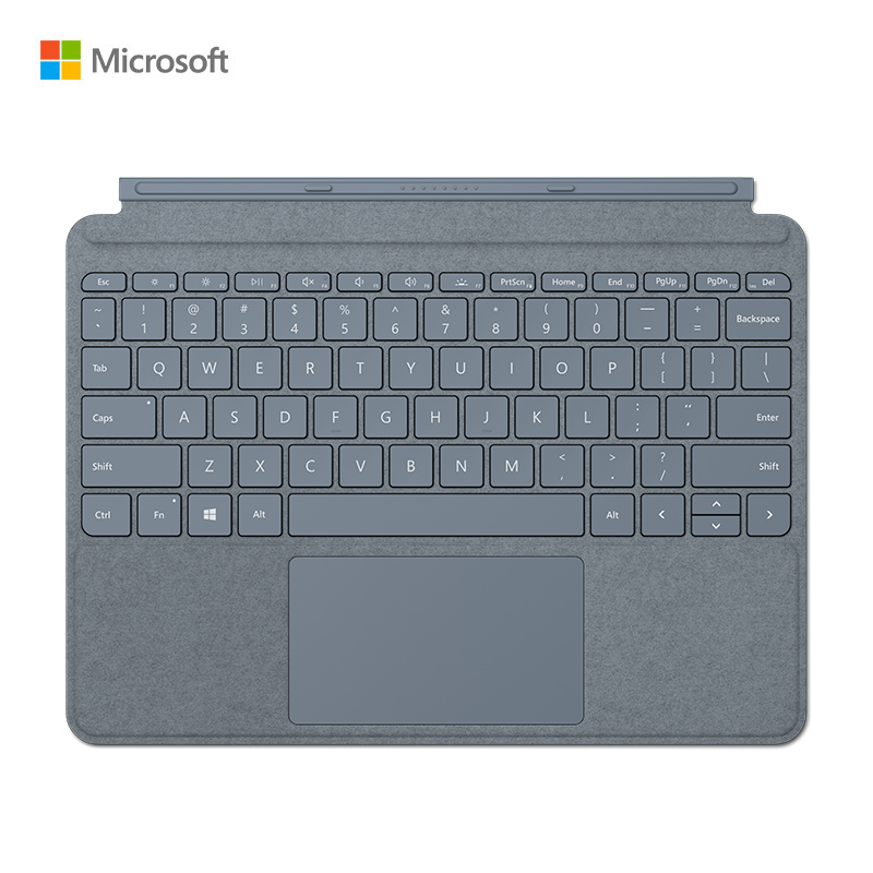 微软 Surface Go 原装键盘盖 冰晶蓝 磁吸易拆卸 Alcantara材质 类软毛