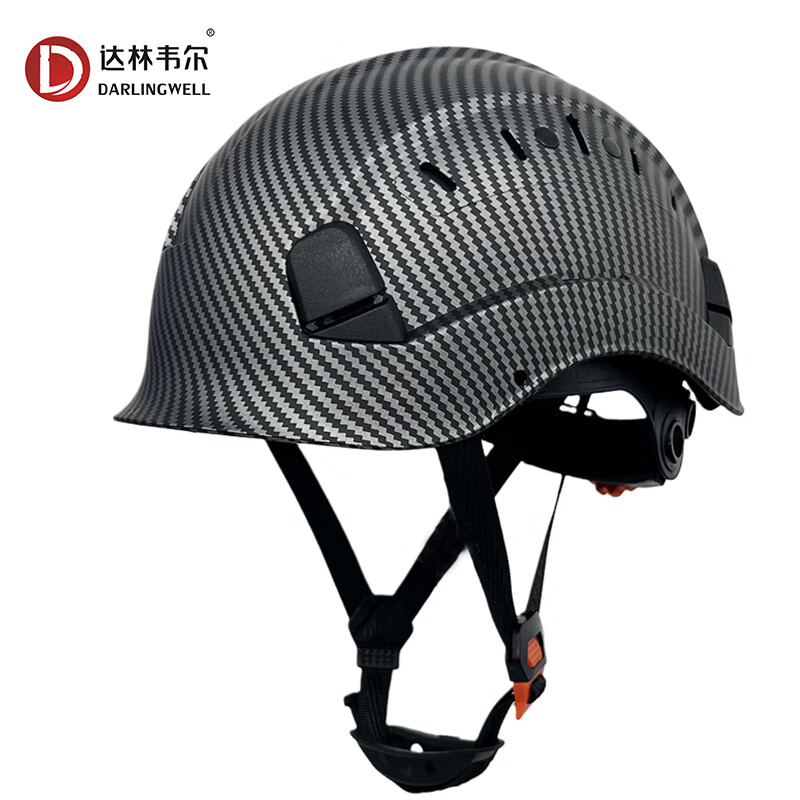 达林韦尔（DARLINGWELL）CR06X 碳纤维色护目工地盔国标安全帽 防砸透气工程印字 碳纤维色亚黑