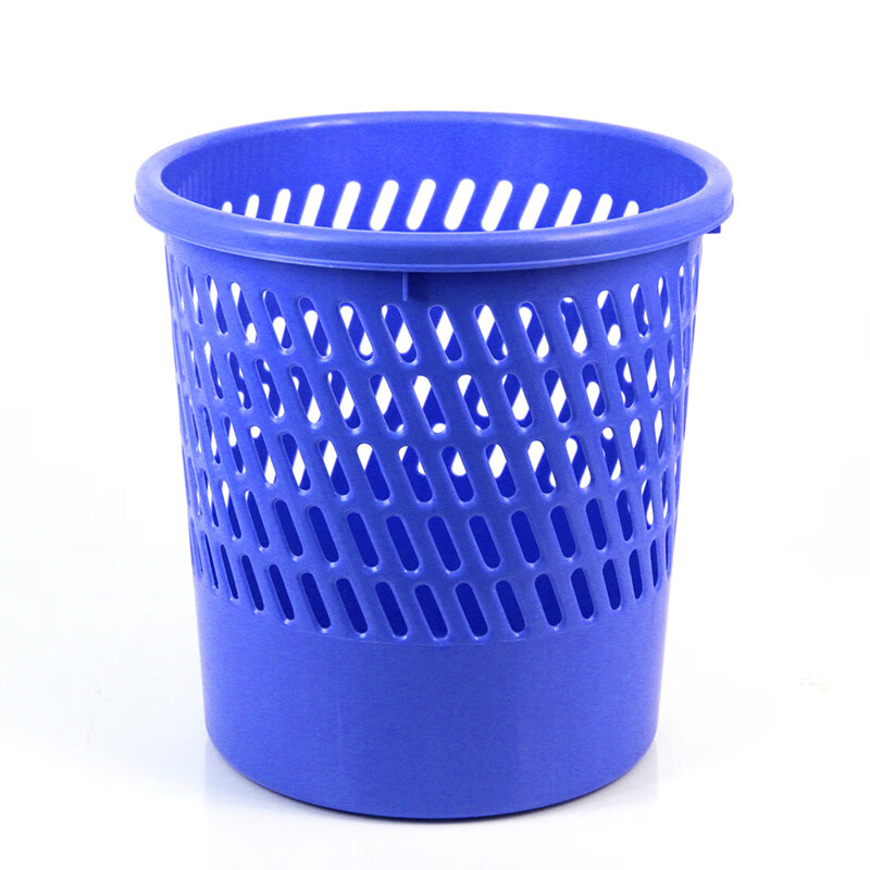 得力 (deli)9553 优质耐用圆纸篓/清洁桶/垃圾桶 蓝色5只装