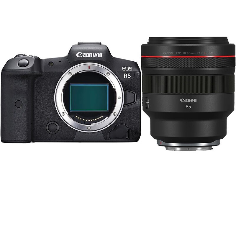 佳能（Canon）EOS R5 全画幅专微 Vlog微单相机 8K视频拍摄 RF 85mm F1.2 L USM镜头套装 官方标配两年质保