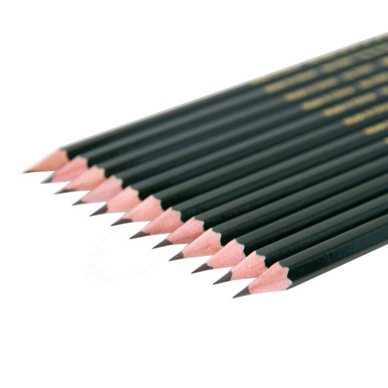 得力（deli）6848-6B高级绘图铅笔(绿色)(12支/盒)