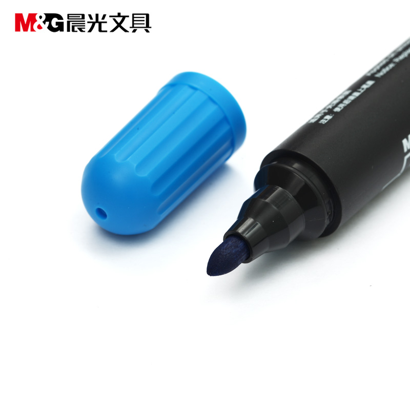 晨光(M&G)文具蓝色可擦白板笔 单头办公会议笔 易擦物流记号笔 12支/盒MG2160