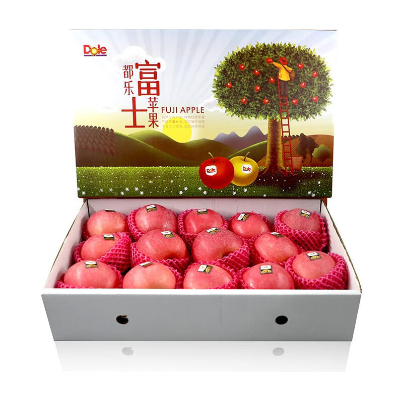 都乐Dole 烟台红富士苹果 特级铂金果4kg礼盒装 单果重250g起 中秋水果礼盒