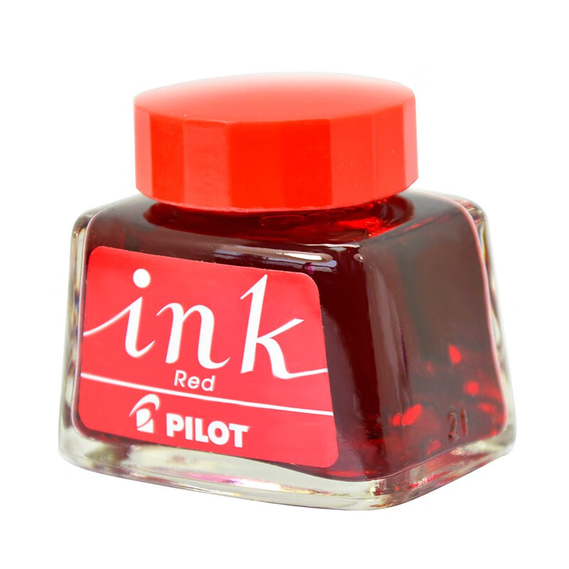 日本百乐（PILOT）非碳素墨水 不堵笔钢笔墨水30ml 红色INK-30-R原装进口（5支装）