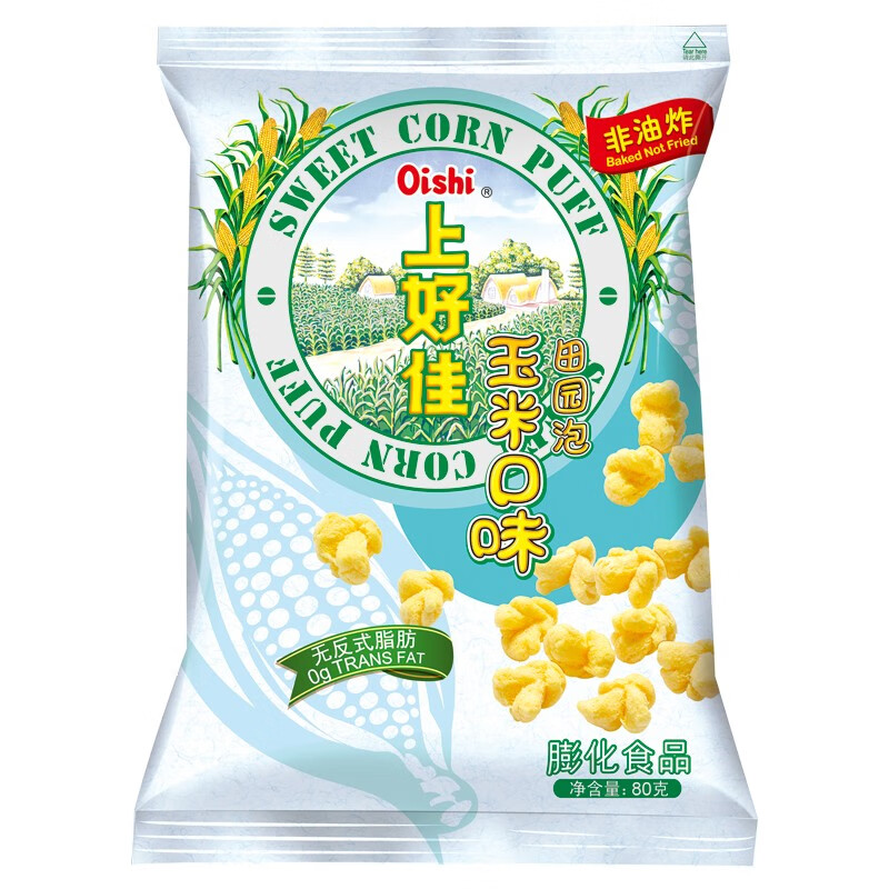 上好佳（Oishi）玉米田园泡80g/包休闲食品