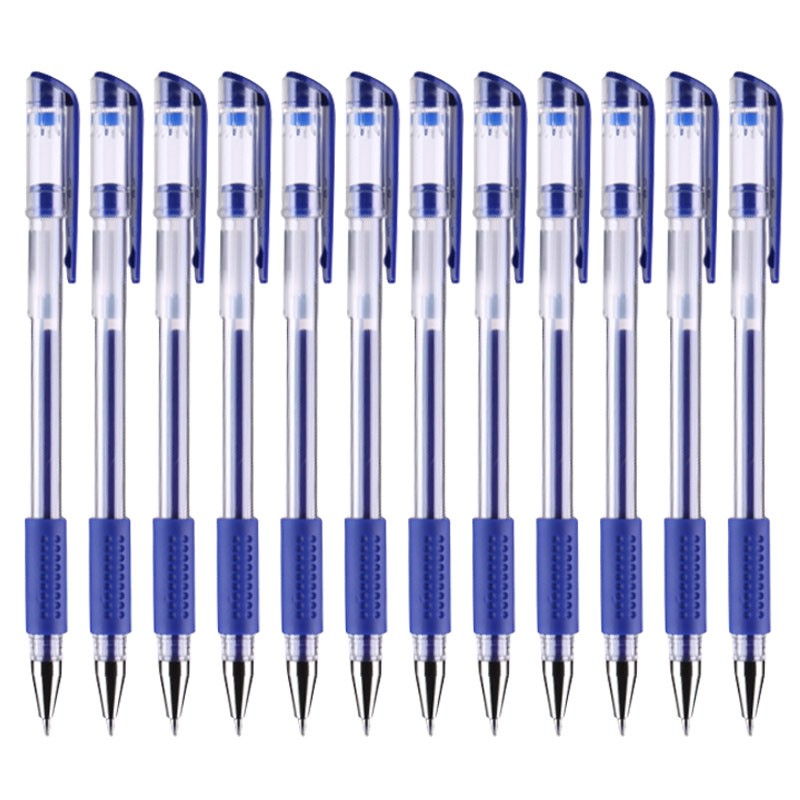 晨光(M&G)文具Q7/0.5mm蓝色中性笔 经典拔盖子弹头签字笔 办公水笔 12支/盒