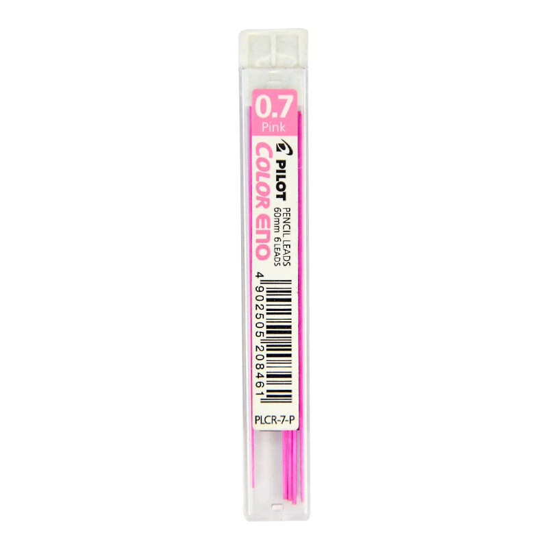 百乐(PILOT)彩色活动铅笔芯自动铅芯0.7粉红PLCR-7-P单盒装（12支）