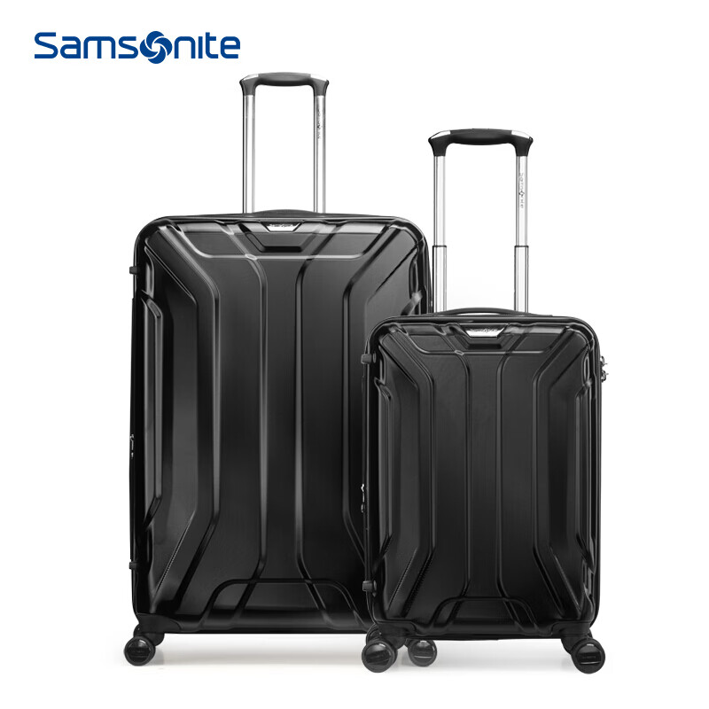 新秀丽拉杆箱旅行箱Samsonite时尚男女大容量行李箱20+28英寸2件套装黑色