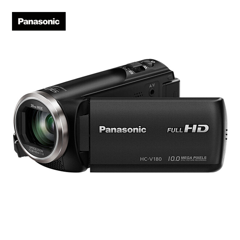 松下（Panasonic) V180家用/直播高清数码摄像机 DV 90倍智能变焦、5轴防