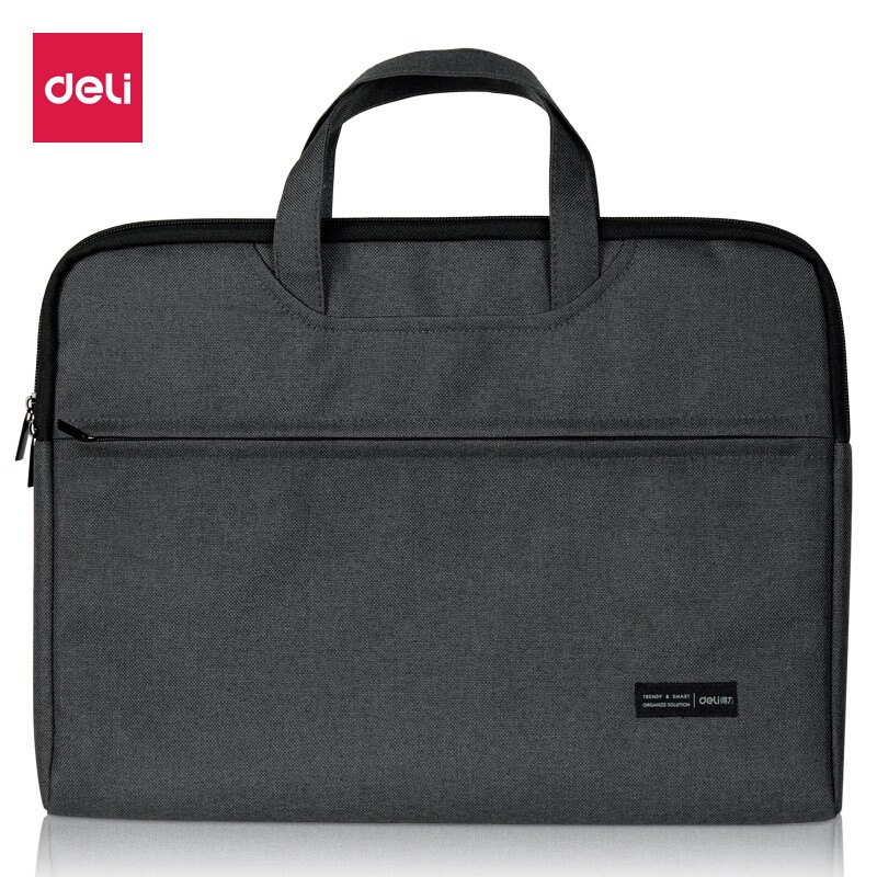 得力（deli） 帆布手提袋文件袋档案袋公文包公文袋拉链多功能A4简约手提iPad电脑包 