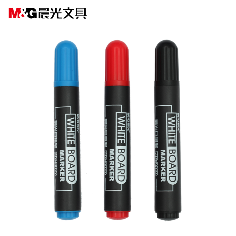 晨光(M&G)文具红色可擦白板笔 单头办公会议笔 易擦物流记号笔 12支/盒MG2160