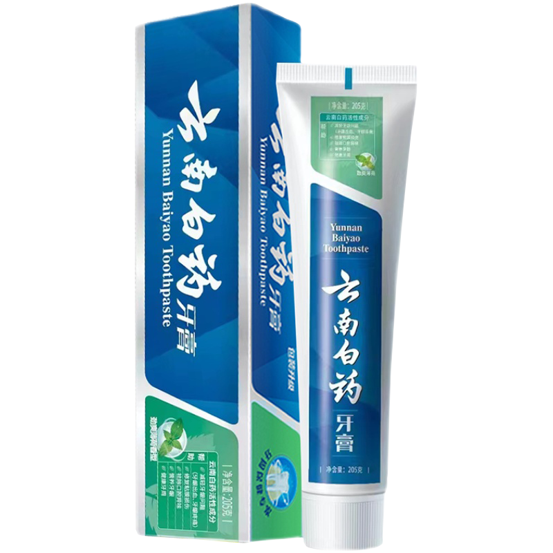 云南白药牙膏清爽薄荷230g/劲爽205g减轻牙龈出血口气清新薄荷味牙膏 劲爽薄荷205g