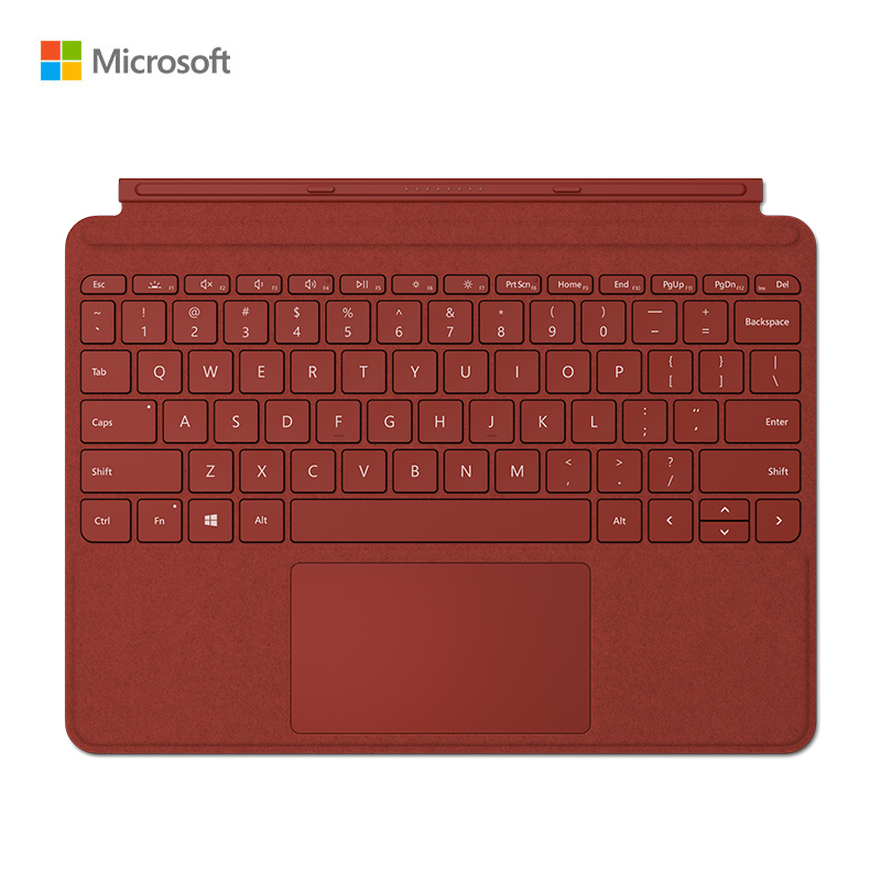 微软 Surface Go 原装键盘盖 波比红 磁吸易拆卸 Alcantara材质 类软毛