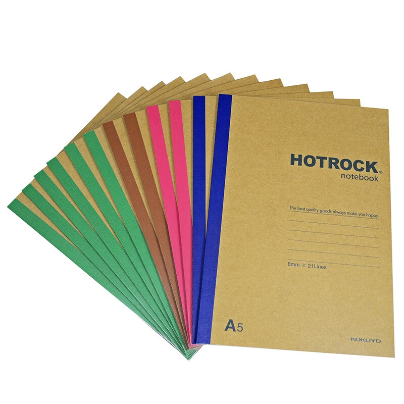 日本国誉(KOKUYO)Hotrock无线装订本胶装本牛皮纸本子/软抄本8mm横线 A5/40页 颜色随机（24本装）WCN-N1041