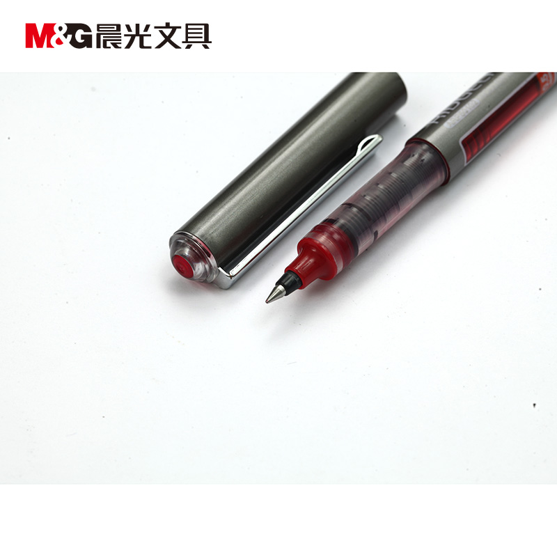 晨光(M&G)文具0.5mm红色中性笔 直液式签字笔 子弹头水笔 12支/盒ARP50102