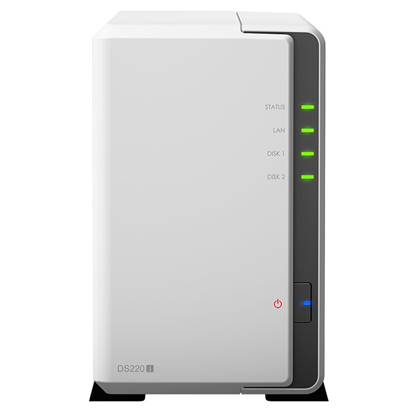 群晖 NAS网络存储备份方案 文件共享服务器RAID磁盘阵列私有云盘 多盘位 DS220J 配【红盘2T*1】