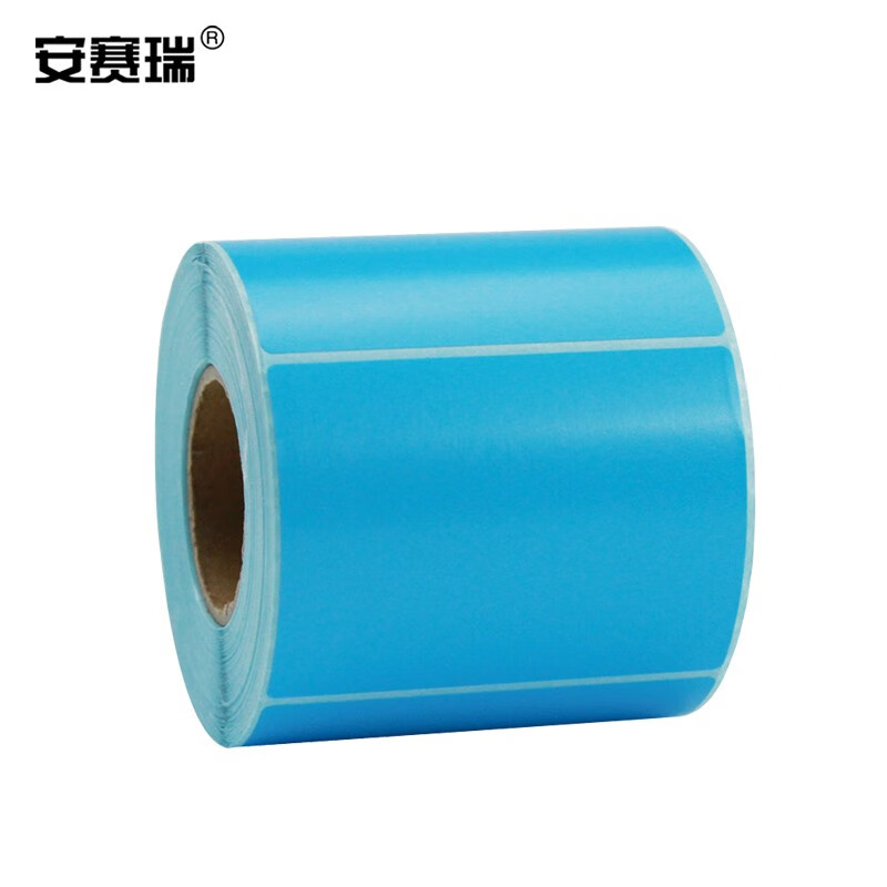 安赛瑞 彩色热敏标签纸 三防热敏不干胶条码打印纸 吊牌纸贴纸 100×80mm×500张 横版 蓝色 240212