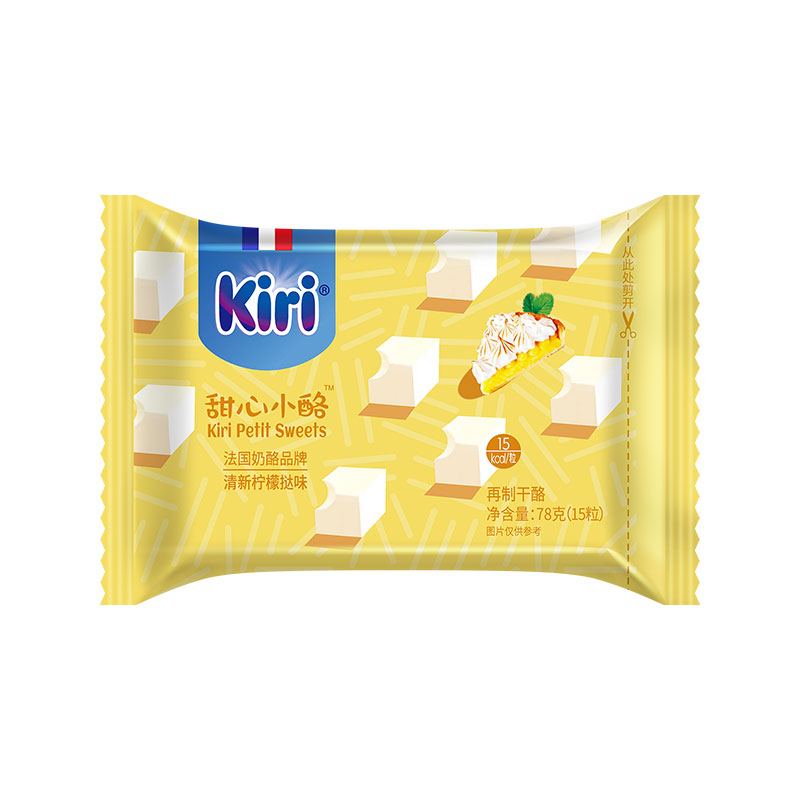 凯芮(Kiri)甜心小酪 甜心小点奶酪高钙凯瑞（清新柠檬挞味）78g/15粒 再制干酪