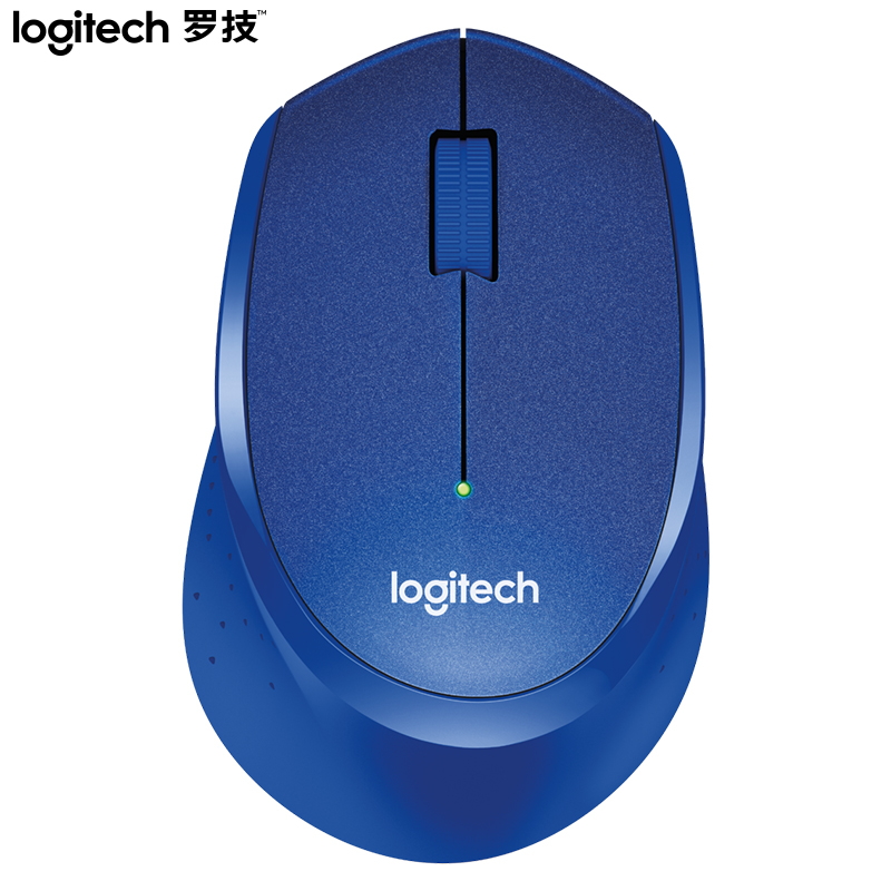罗技（Logitech）M330 鼠标 无线鼠标 办公鼠标 静音鼠标 右手鼠标 蓝色 带无