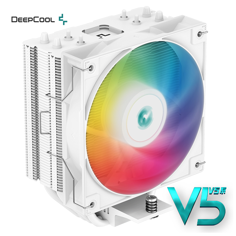 九州风神（DEEPCOOL）玄冰400V5ARGB白色CPU电脑散热器(白化4热管/幻彩A