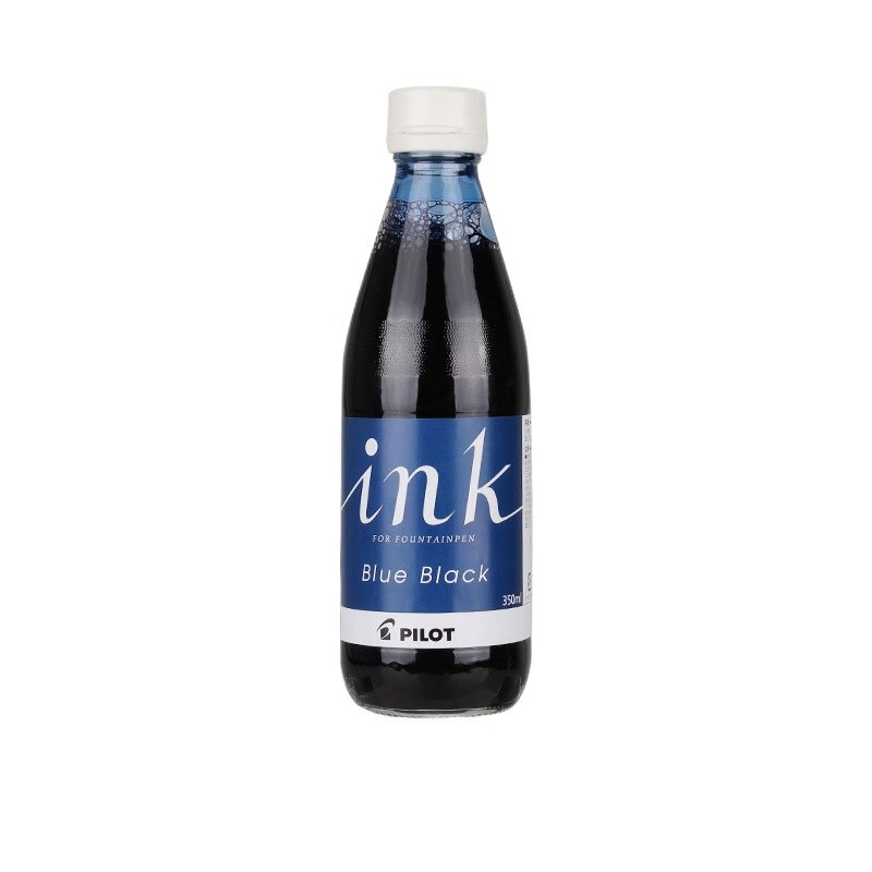 日本百乐（PILOT）非碳素墨水 不堵笔钢笔墨水350ml 蓝黑色INK-350-BB原装进口
