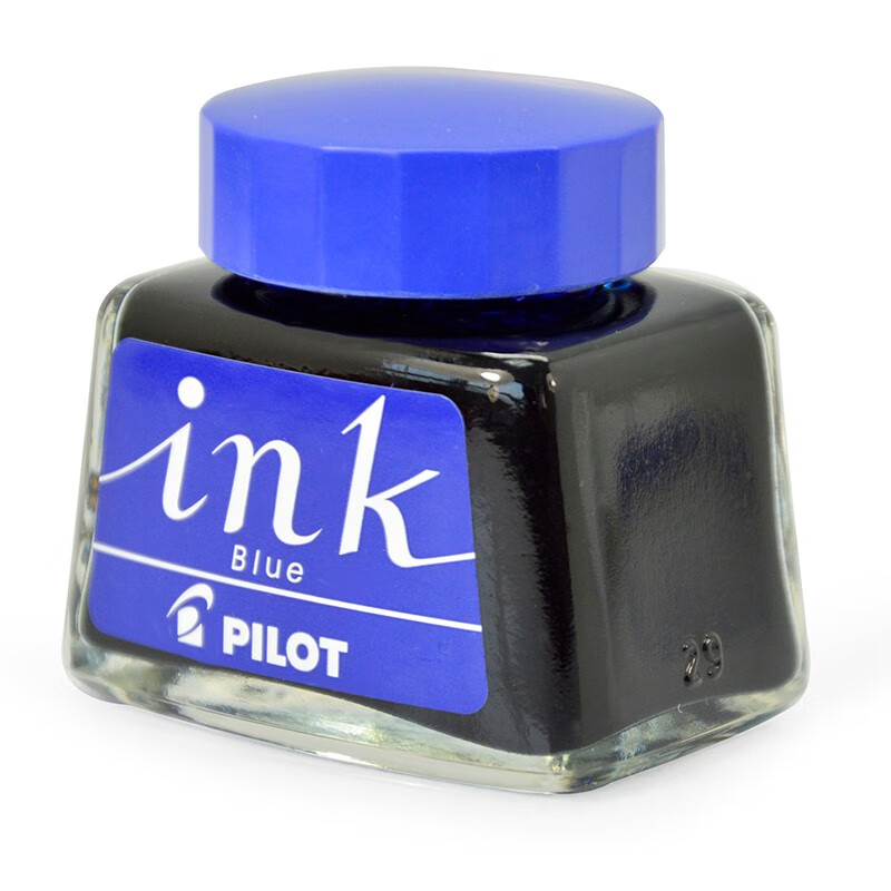 日本百乐（PILOT）非碳素墨水 不堵笔钢笔墨水30ml 蓝色INK-30-L原装进口(5支装）