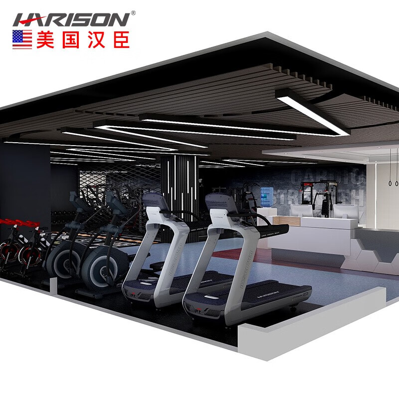 漢臣HARISON 企業健身房團購跑步機動感單車橢圓機綜合力量器械健身器材團購200平方米