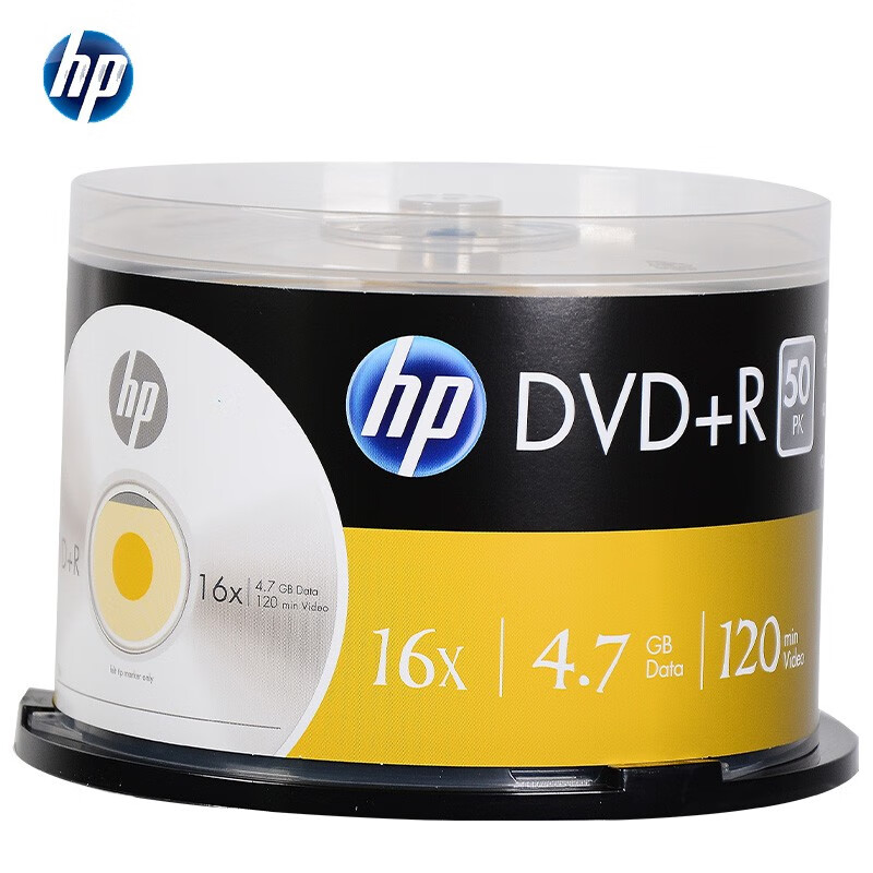 惠普（HP） DVD+R 刻录盘 16速4.7GB 桶装50片