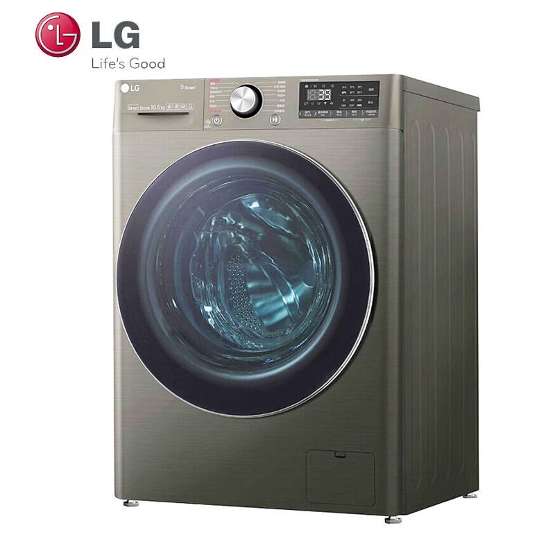 LG FG10BV4 10.5公斤大容量变频全自动滚筒洗衣机 蒸汽除菌 速净喷淋 超薄机身