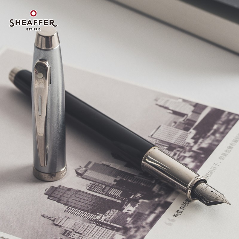 犀飞利（Sheaffer）100系列 钢笔 商务办公练字笔签字笔 生日礼物 钢笔 半透黑珐