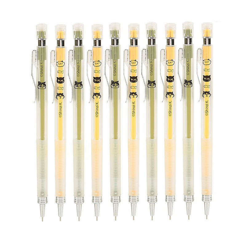晨光（M&G）自动铅笔0.5mm 喵屋喵言喵语 学生铅笔 办公用品 QMP39205 黑10支装 颜色随机