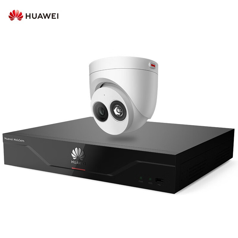 华为HUAWEI安防监控摄像机400万(6mm) 红外半球型防尘防水带POE视频录像机NV