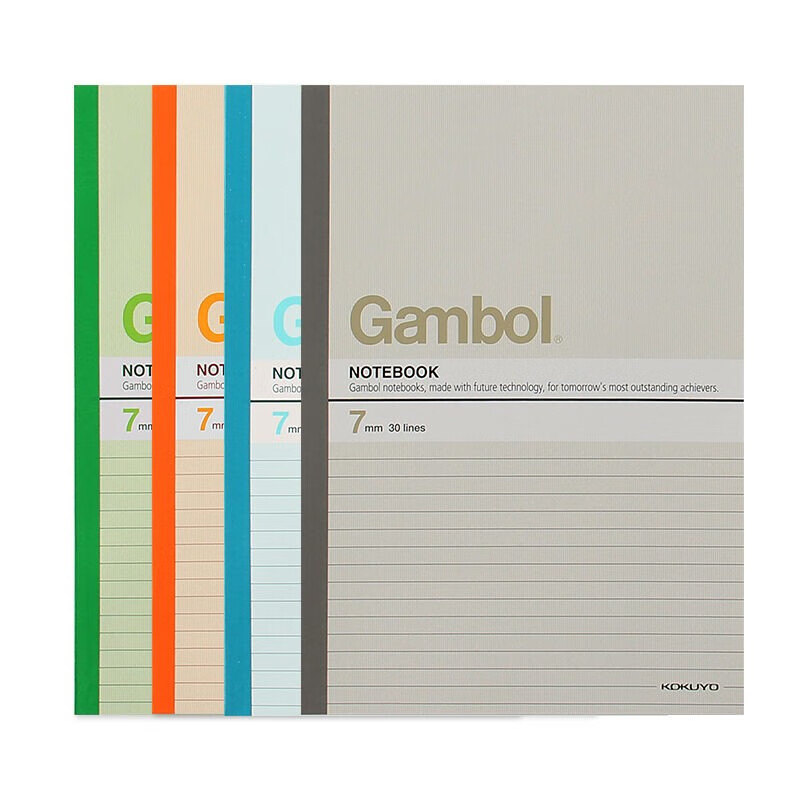 国誉(Gambol)无线装订本笔记本 胶装本 记事本 可平摊横线7mm行距 WCN-G6007 B5 100页 颜色随机（6本装）