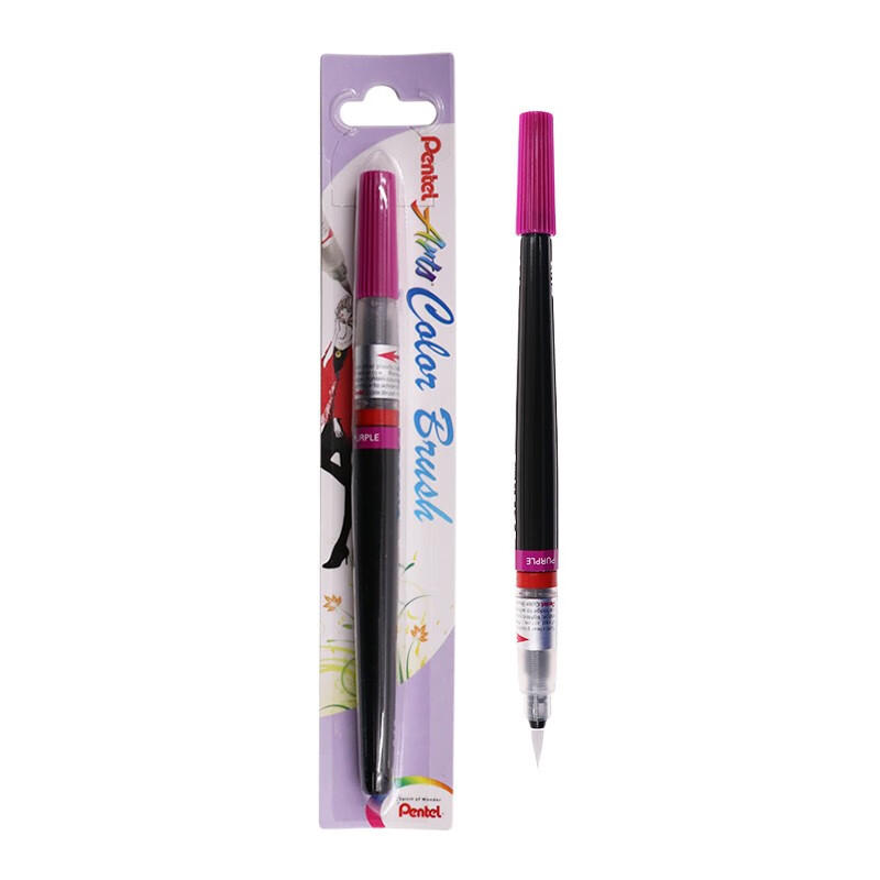派通（Pentel）科学毛笔小楷练字软毛笔 书法笔便携彩色绘画手帐手绘笔可换墨胆 XGFL
