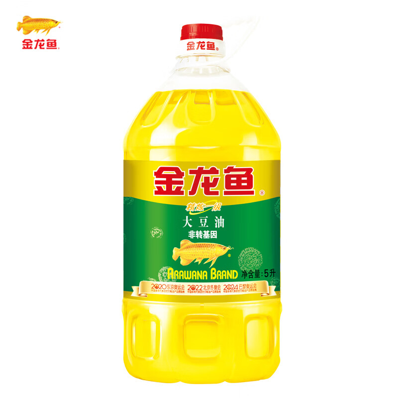 金龙鱼大豆油 精炼一级大豆油 5L 1桶