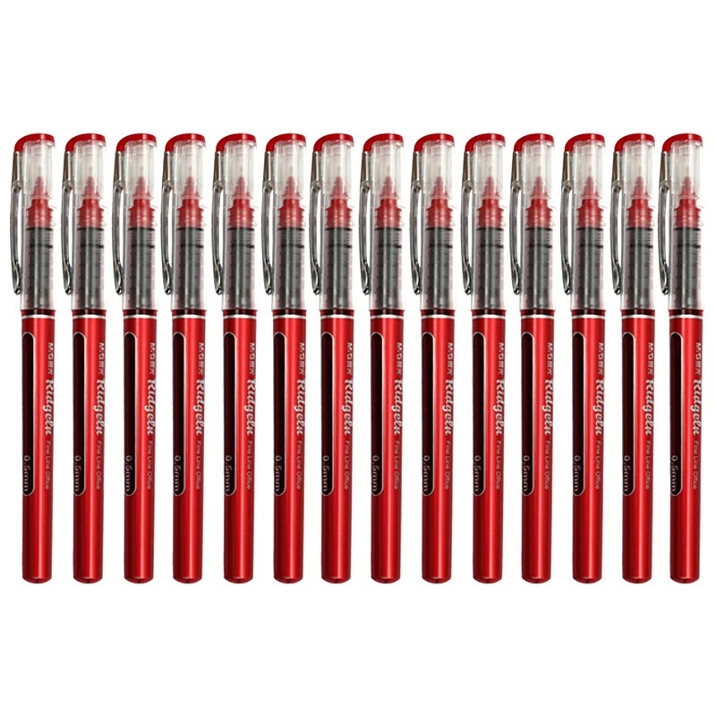 晨光（M&G）中性笔全针管直液式0.5mm 签字笔水笔 学生文具 办公用品 ARP50901C 红色 144支装