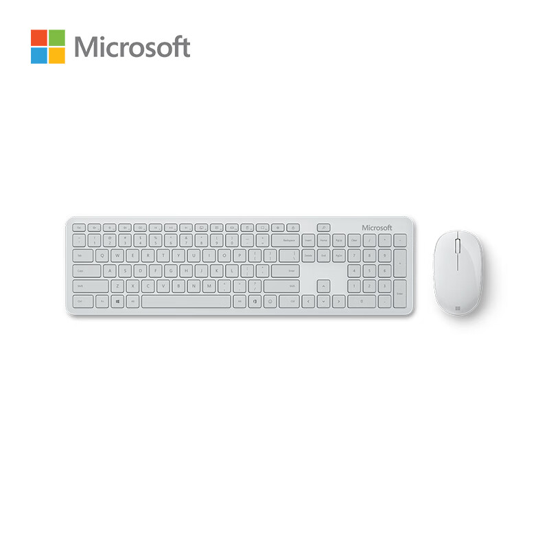 微软蓝牙桌面套装 蓝牙键盘+精巧鼠标 冰川灰 | 无线键鼠 办公键鼠套装 简约时尚 蓝牙5
