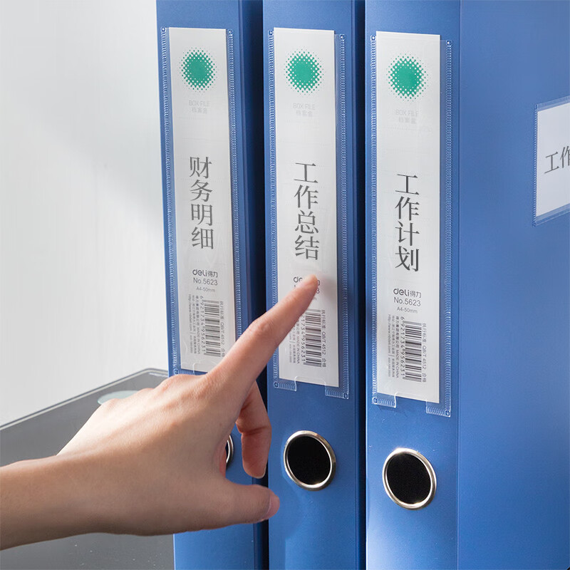 得力(deli)5623 50mmA4塑料档案盒 资料文件收纳盒 财务凭证盒 办公用品蓝色