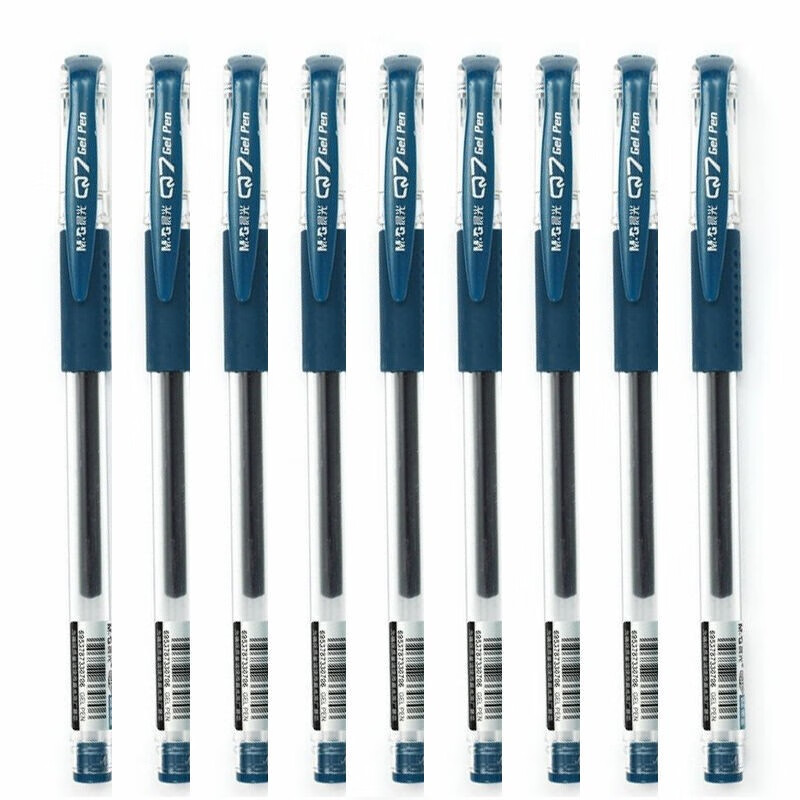 晨光(M&G)文具Q7/0.5mm墨蓝色中性笔 经典拔盖子弹头签字笔 办公水笔 24支装