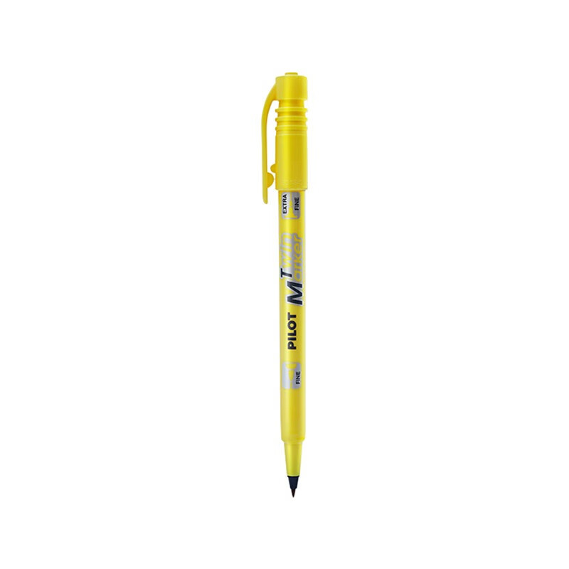 日本百乐（PILOT）油性大小双头记号笔彩色绘画马克笔SCA-TM 黄色12支装