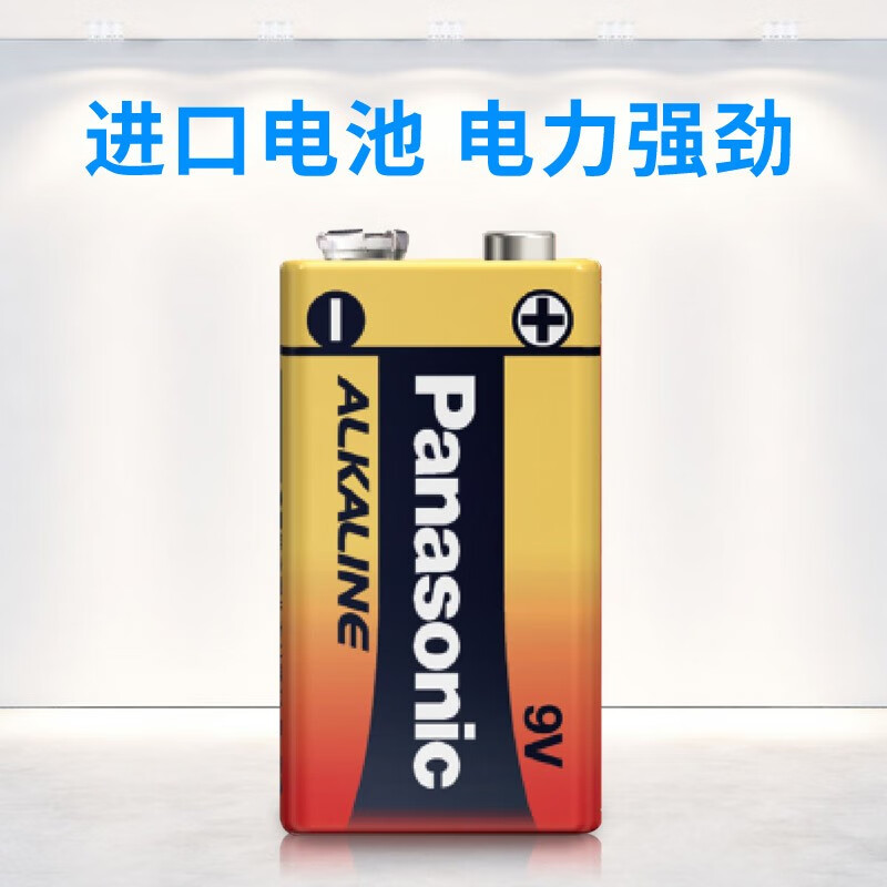 松下（Panasonic）碱性9V方形干电池6LR61TC 一粒（五卡装）
